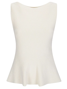 RÓHe Sculptural Peplum Knitted Top