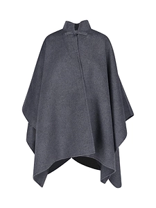 RÓHe Stand-Collar Curved Hem Cape