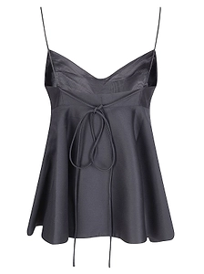 RÓHe Tie-Back Bustier Peplum Top