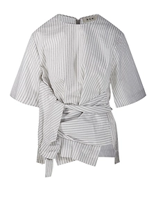 RÓHe Wrap Stripe Top