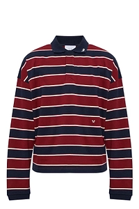 Rhude Fontaine Striped Ls Polo Shirt
