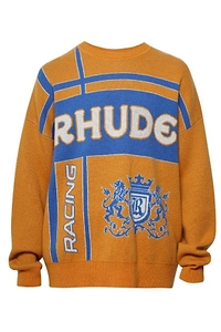 Rhude Logo Intarsia Knitted Crewneck Jumper