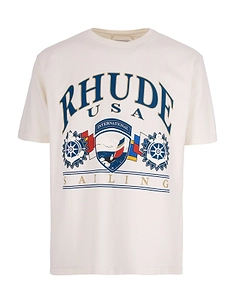 Rhude Usa Sailing Icon Crewneck T-Shirt