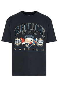 Rhude Usa Sailing Icon Crewneck T-Shirt