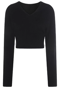 Rick Owens Dracu Cropped V-Neck Jumper