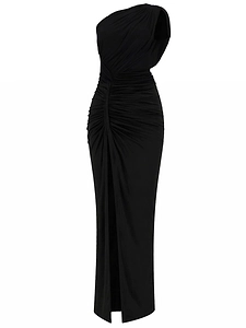 Rick Owens Lilies Ruched One-Shoulder Dress