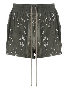 Rick Owens Lilies Sequined Drawstring Shorts