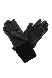 Rick Owens Ribbed Cuff Leather Gloves