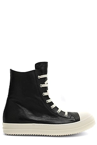 Rick Owens Round Toe High-Top Sneakers