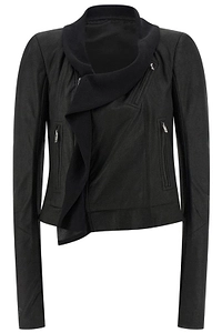 Rick Owens Scarf Embellished Biker Jacket