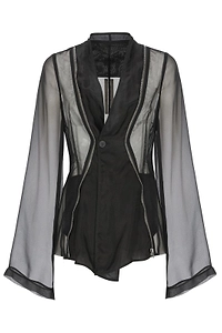 Rick Owens Sheer Zip Detail Blazer