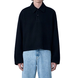 Button Detailed Long-Sleeved Polo Shirt