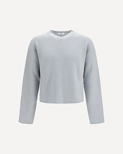 Rier Raw-Edge V-Neck Knitted Sweater
