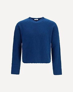 Rier Raw-Edge V-Neck Knitted Sweater
