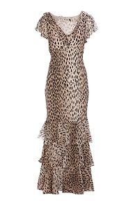Amelle Leopard Pattern Maxi Dress