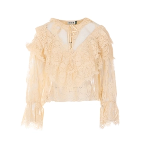 Rixo Lace Ruffled Top