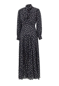Rixo Polka Dot Printed Marigold Midi Dress