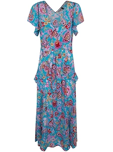 Rixo Short Sleeve V-Neck Dress
