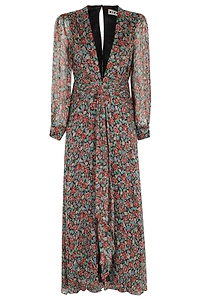 Rixo V-Neck Floral Printed Meera Dress