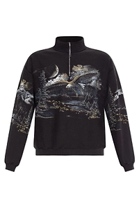 Roa Fai Printed Half-Zip Sweatshirt