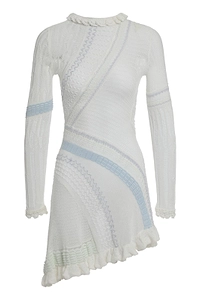 Roberta Einer Asymmetric Ruffled Knitted Dress