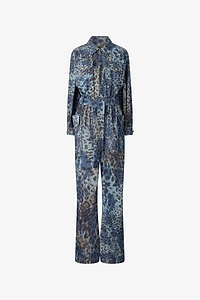 Roberto Cavalli Belted Leopard-Print Jumpsuit
