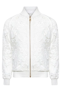 Roberto Cavalli Junior Floral-Laced Zip-Up Jacket