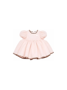 Logo Plaque Puff-Sleeve Dress