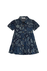 Roberto Cavalli Kids Marine Print Flounce Dress