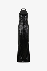 Roberto Cavalli Sequin Halterneck Maxi Dress