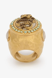 Roberto Cavalli Snake Gemstone Statement Ring