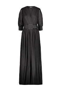 Rochas Pleated Chiffon Long Dress