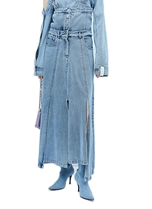 Rokh Extended Waistband High Waist Denim Skirt