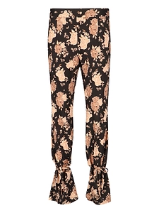 Rose-Print Straight Leg Trousers