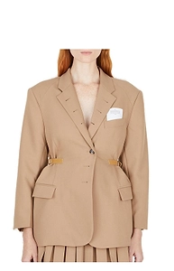 Rokh Single-Breasted Buckled Blazer