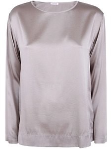 Rossopuro Long Sleeve Silk Blouse Top