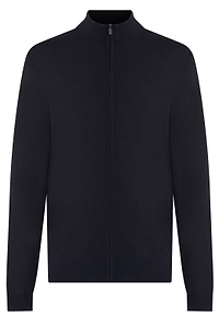 Zip-Up High Collar Knitted Jacket