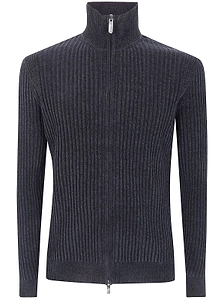 Rrd Zip-Up Velvet Cardigan