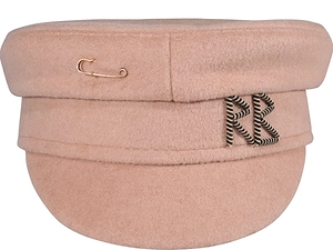 Logo-Detail Curved Brim Beret