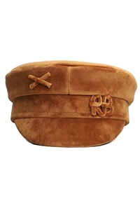 Logo-Detail Curved Brim Beret