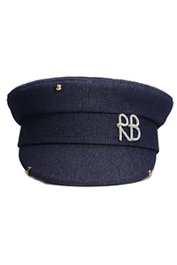 Ruslan Baginskiy Stud Detailed Denim Baker Boy Hat