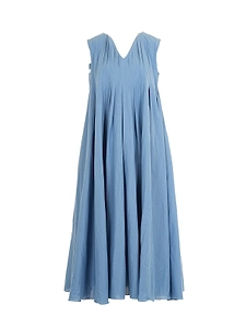 Piega V-Neck Pleated Sleeveless Dress