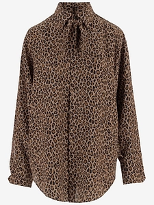 Sa Su Phi Bow-Collar Animal-Print Shirt