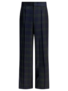 Checked Wide-Leg Pants