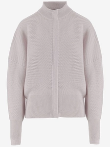Ribbed High Neck Knitted Sweater
