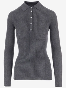 Sa Su Phi Ribbed Knit Polo Top