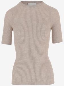 Sa Su Phi Ribbed Short-Sleeve Knitted Top