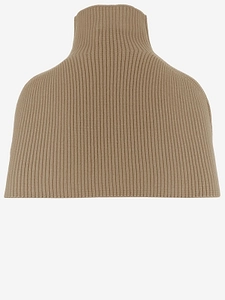 Ribbed Turtleneck Cape