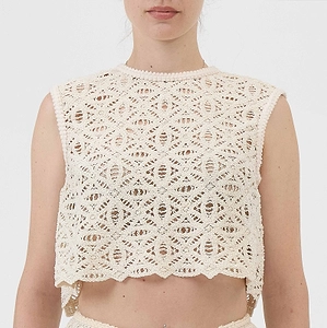 Sabina Musayev Crochet Open-Back Top
