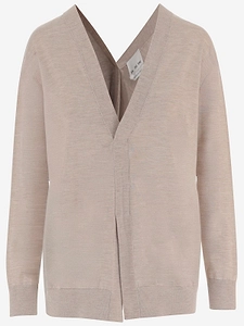 Sa Su Phi V-Neck Slit Knitted Sweater